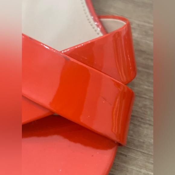 Jcrew red orange patent leather ankle wrap sandals size 8.5 - Picture 3 of 9